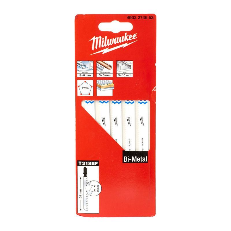 Milwaukee T318BF Universal Jigsaw Blades Milwaukee T318BF Universal Jigsaw Blades